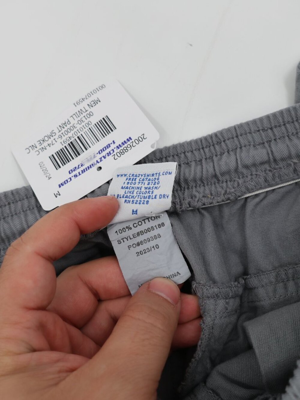 NWT Crazy Shirts Hawaii Twill Pants Mens medium L33 gray Dyed Tropical casual - Picture 12 of 13